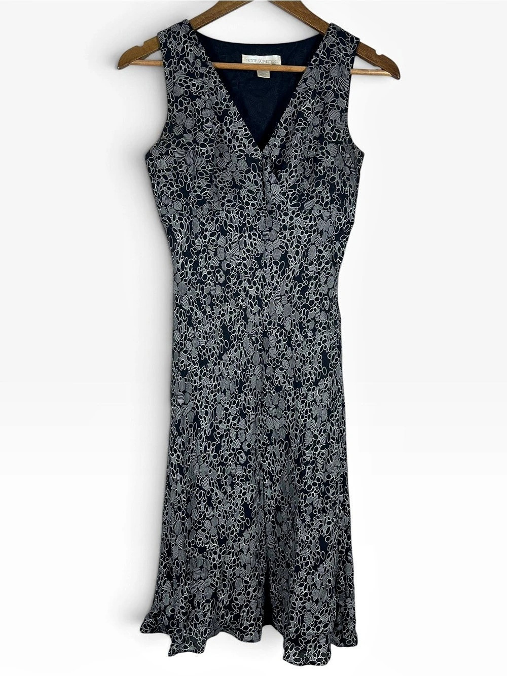 Petite Sophisticate Women Silk Babydoll Midi Dress Sz 2 Floral Y2K Whimsigoth